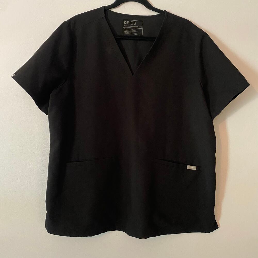 FIGS Black Casma Two Pocket Scrub Top Uniform Nurse Doctor Women's size XXL